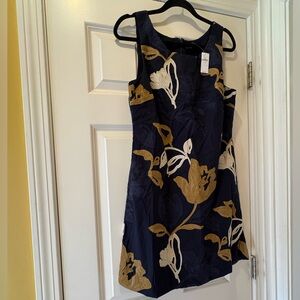 Banana Republic Elegant Navy and Gold Floral Dress